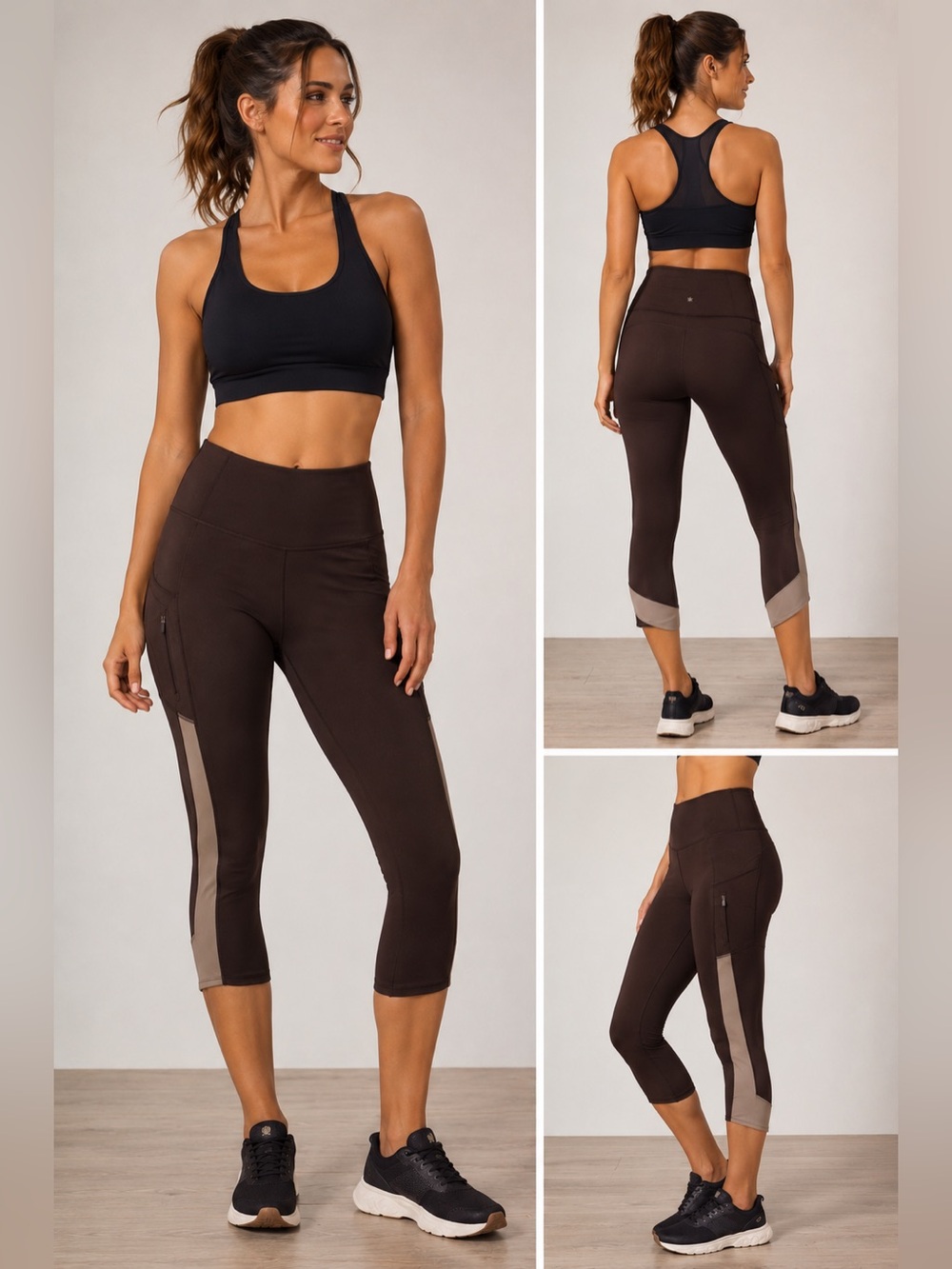 Athleta Ultimate Stash
Colorblock 7/8 Leggings in Toasted Brown Size Large